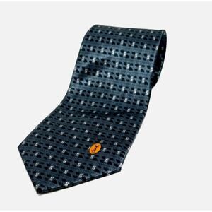 Yves Saint Laurent Elaborate Works Sets 100% Silk Tie - SILVER GRAY BLACK